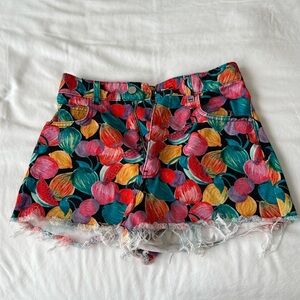 Zara denim shorts printed